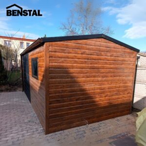 Blechgaragen Holzähnliche Blechgaragen Schwingtor Haustür Gartenhaus Werkzeugkasten Blech