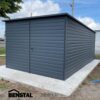 Blechgarage-Anthrazit-Neigung-nach-hinten-Doppelfluegeltor