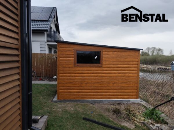 Blechgarage, Gartenhaus, Gefälle nach hinten, holzähnlich