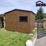 Blechgarage Gartenhaus Geräteschuppen Holzähnlich Walnuss 3x2 Giebel