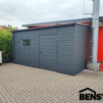 Garage-Blechdach-Front-Anthrazit-Werkzeughaus