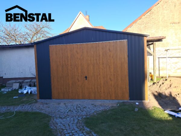 TIN GARAGE SINGLE GABLE Schwingtür anthrazit