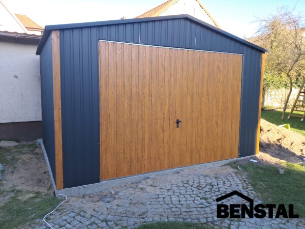 TIN GARAGE SINGLE GABLE Schwingtür anthrazit