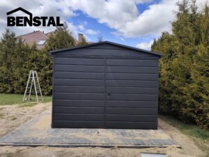 Garage Blechsatteldach 3x4 Anthrazit Stahlkonstruktion Blechgarage