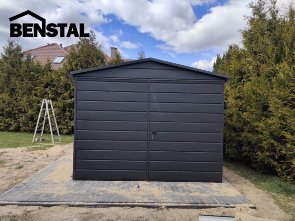 Garage Blechsatteldach 3x4 Anthrazit Stahlkonstruktion Blechgarage