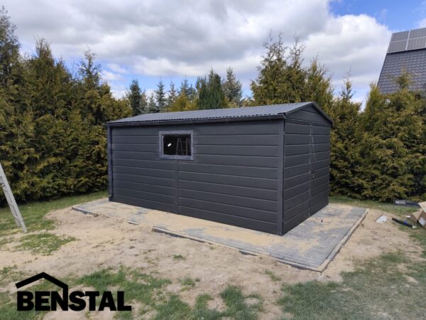 Garage Blechsatteldach 3x4 Anthrazit Stahlkonstruktion Blechgarage – Bild 5