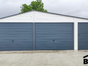 Blechgarage für zwei Autos, 8×6 Satteldach ,Farbe Weiß Anthrazit